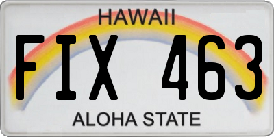 HI license plate FIX463
