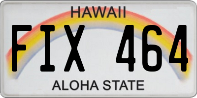 HI license plate FIX464