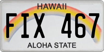 HI license plate FIX467