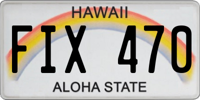 HI license plate FIX470
