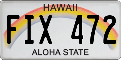 HI license plate FIX472