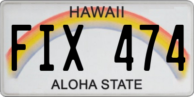 HI license plate FIX474