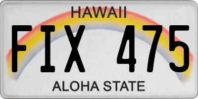 HI license plate FIX475