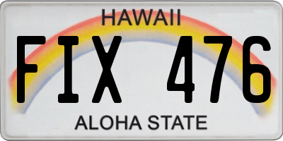 HI license plate FIX476