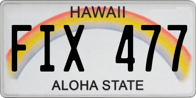 HI license plate FIX477