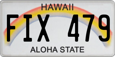 HI license plate FIX479