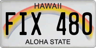 HI license plate FIX480
