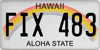 HI license plate FIX483