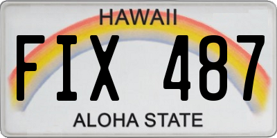 HI license plate FIX487
