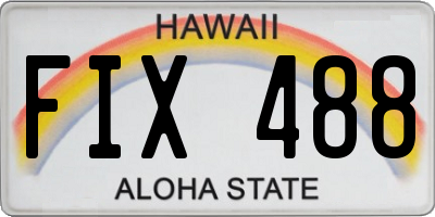 HI license plate FIX488