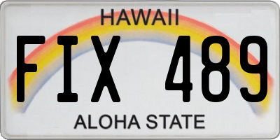 HI license plate FIX489