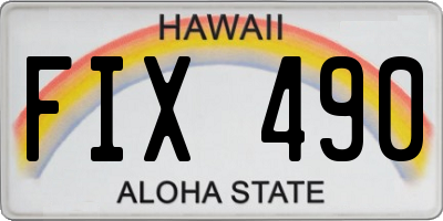 HI license plate FIX490