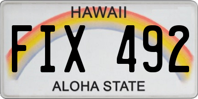 HI license plate FIX492