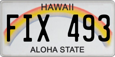 HI license plate FIX493