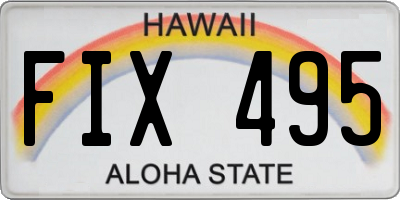 HI license plate FIX495