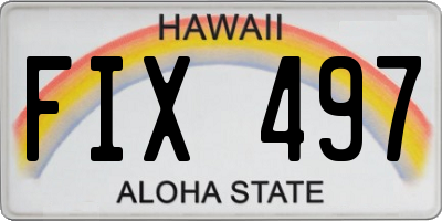 HI license plate FIX497