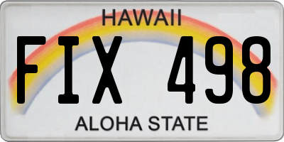 HI license plate FIX498