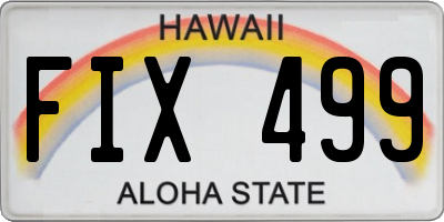 HI license plate FIX499