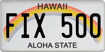 HI license plate FIX500