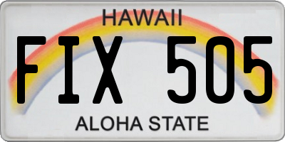 HI license plate FIX505
