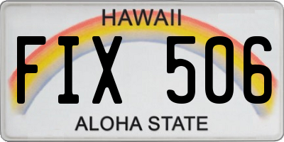 HI license plate FIX506