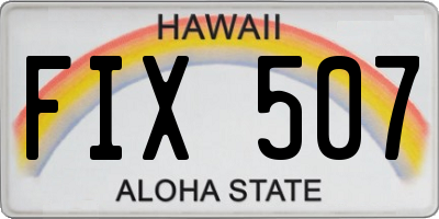 HI license plate FIX507