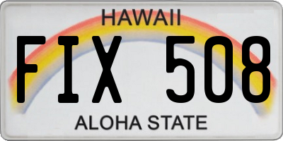 HI license plate FIX508