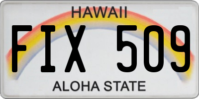 HI license plate FIX509