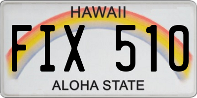 HI license plate FIX510