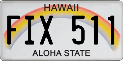 HI license plate FIX511