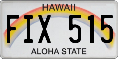 HI license plate FIX515
