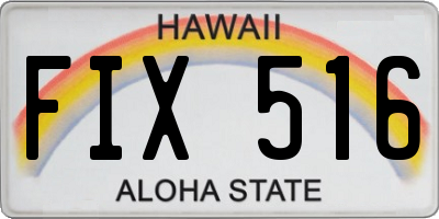 HI license plate FIX516