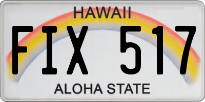 HI license plate FIX517