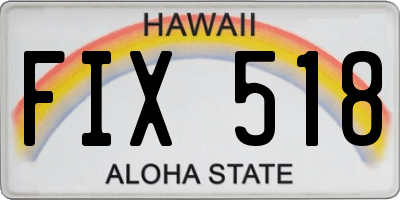 HI license plate FIX518