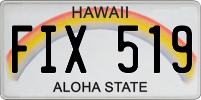 HI license plate FIX519