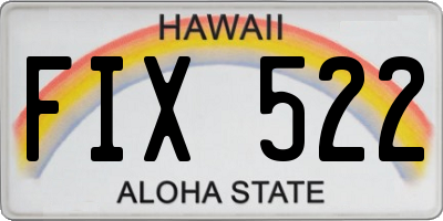 HI license plate FIX522