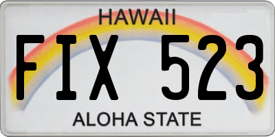 HI license plate FIX523