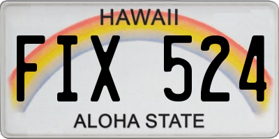 HI license plate FIX524