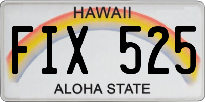 HI license plate FIX525