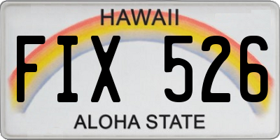 HI license plate FIX526