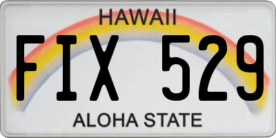 HI license plate FIX529