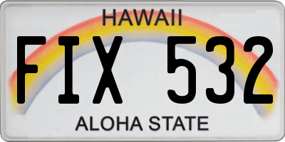 HI license plate FIX532