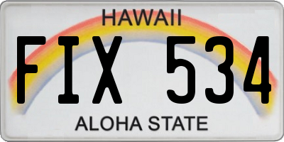 HI license plate FIX534