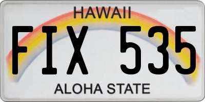 HI license plate FIX535