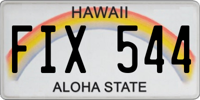 HI license plate FIX544