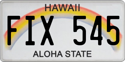 HI license plate FIX545