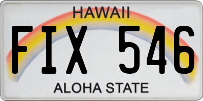HI license plate FIX546