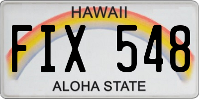 HI license plate FIX548