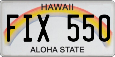 HI license plate FIX550