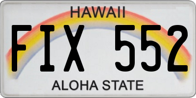 HI license plate FIX552